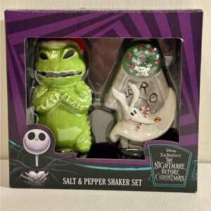 Nightmare Before Christmas Salt & Pepper Shaker Set • Oogie Boogie & Zero • New